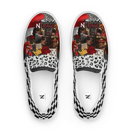 Feminine Rage Slip-On Canvas Shoes