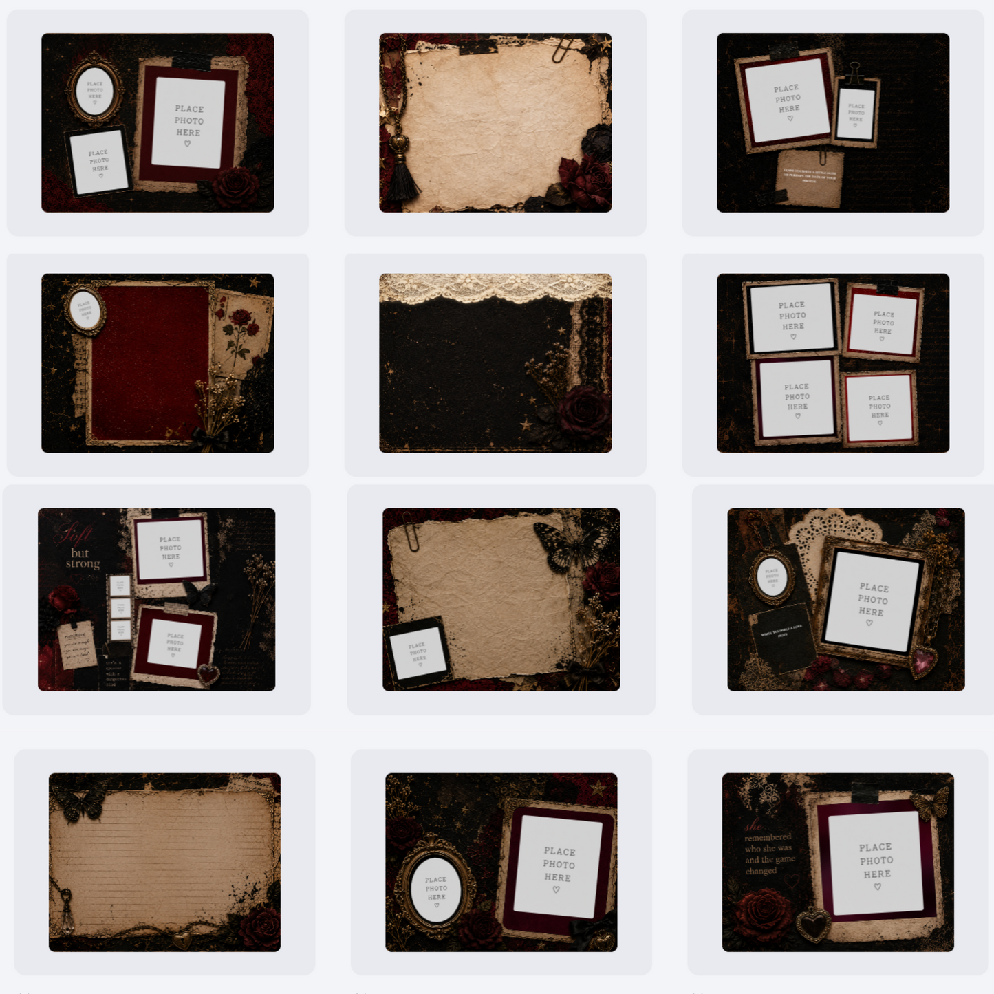 Untamed Feminine Digital Scrapbook Canva Template
