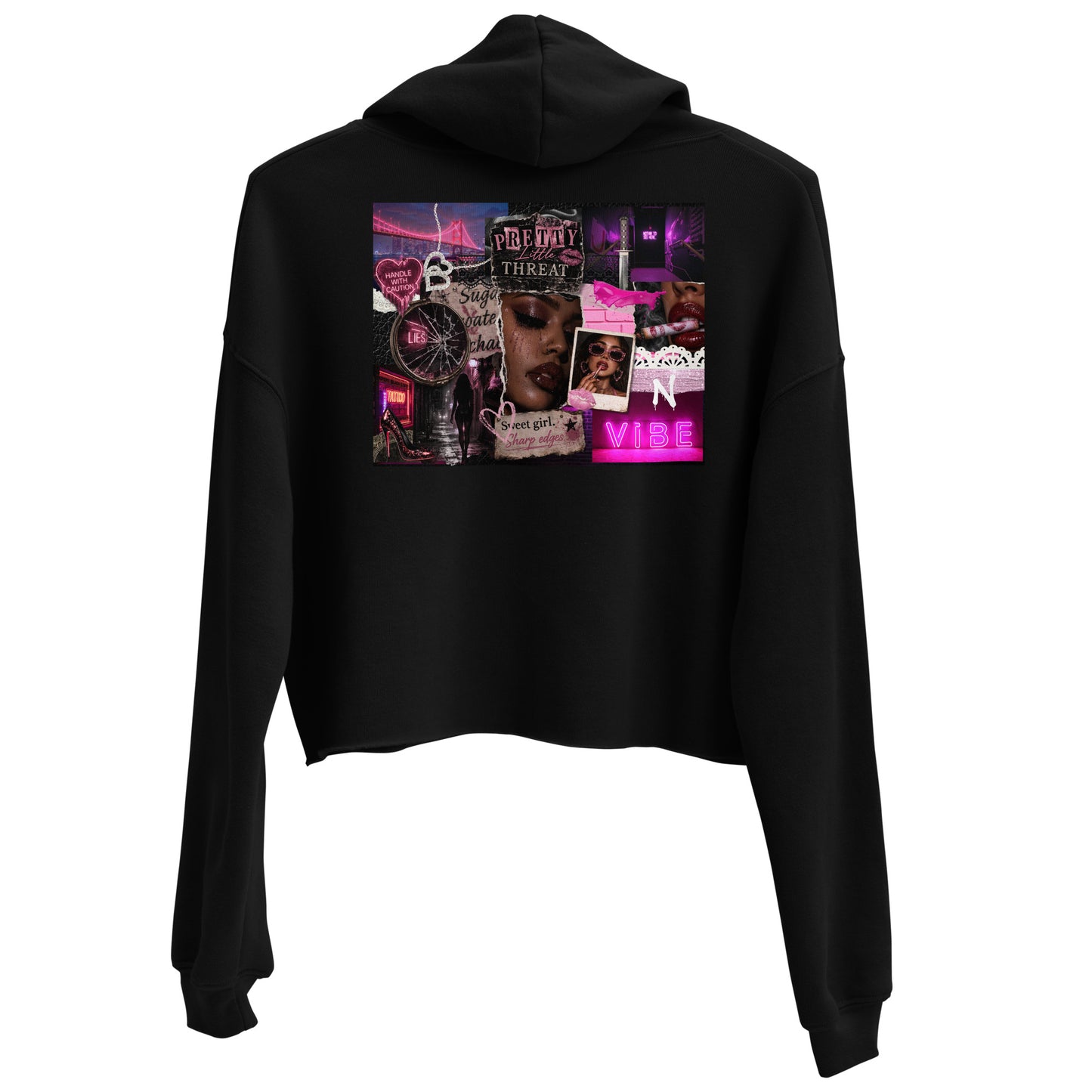 Pretty Little Threat Crop Hoodie