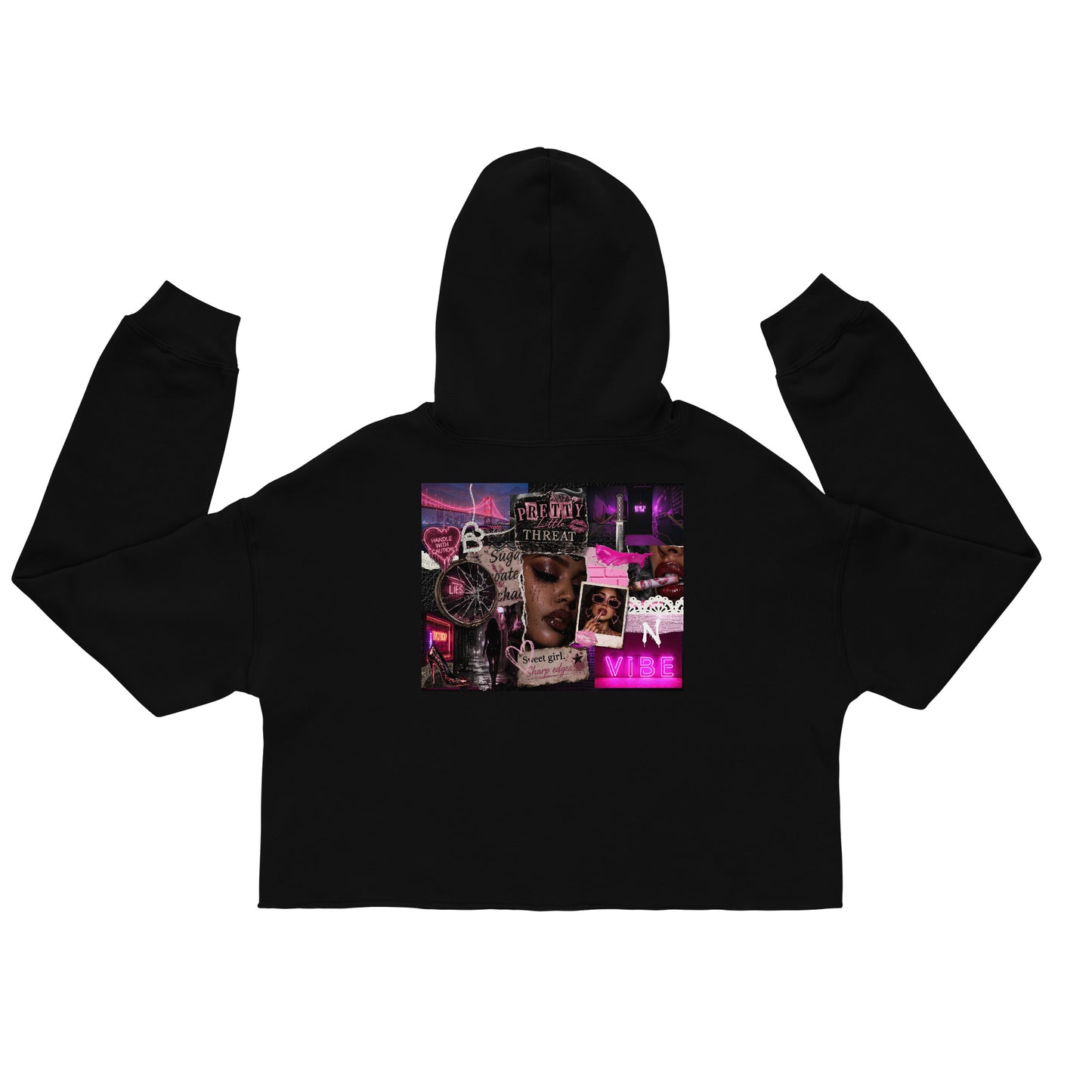 Pretty Little Threat Crop Hoodie